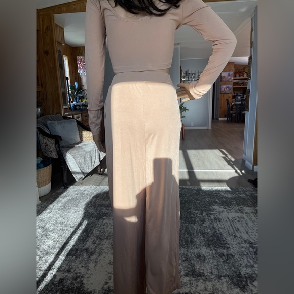 Women’s 2pcs Solid Skinny Crop To & Pleated Pants Size Large - Picture 9 of 12